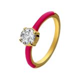 Stainless steel goldplated ring met zirkonia voor dames