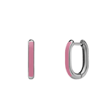 Ohrringe aus Edelstahl mit rosa Emaille