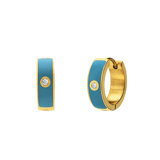 Stainless steel goldplated oorringen met zirkonia voor dames