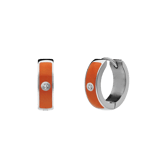Stainless steel oorbellen oranje met zirkonia