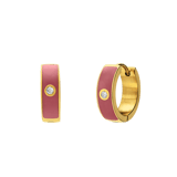Stainless steel goldplated oorringen met zirkonia voor dames