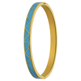 Armreif aus Edelstahl, vergoldet, mit Aquamarin