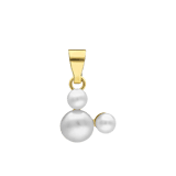 Halskette aus 375er Gold, Mickey Mouse, mit Perlen