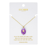 Halskette aus Edelstahl, vergoldet, mit Karte