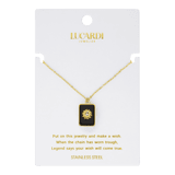 Stainless steel goldplated ketting met hanger met natuursteen voor dames