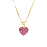 Stainless steel goldplated ketting met hanger hart met kristal voor dames