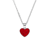 LivLiv stainless steel ketting hart met kristal red velvet voor dames