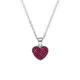 LivLiv stainless steel ketting hart met kristal paars voor dames