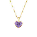 Stainless steel goldplated ketting met hanger hart met kristal voor dames