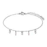 Stainless steel armband met rozenkwarts