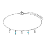 Stainless steel armband met turqoise