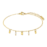 Stainless steel goldplated fantasiearmband met maansteen voor dames