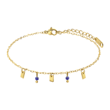 Stainless steel goldplated fantasiearmband met lapis lazuli voor dames