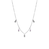 Halskette aus Edelstahl mit Amethyst
