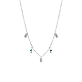 LuLu Jewels stainless steel ketting met blue lace agaat voor dames