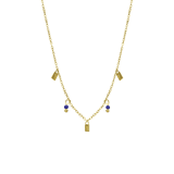 Stainless steel goldplated ketting met hanger met lapis lazuli voor dames