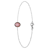 Stainless steel armband bol met rozenkwarts