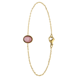 Stainless steel goldplated armband bol met rozenkwarts
