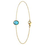 Armband aus Edelstahl, vergoldet, Kugel, mit Türkis