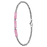 Armband aus Edelstahl mit Rosenquarz