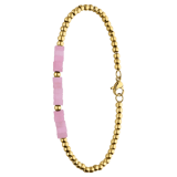 Armband aus Edelstahl, vergoldet, mit Rosenquarz