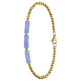 Armband aus Edelstahl, vergoldet, mit blauem Spitzenachat