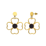 Stainless steel goldplated oorhangers bloem voor dames