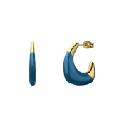Ohrringe aus Edelstahl, vergoldet, Blau