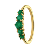 Stainless steel goldplated ring met turquoise voor dames