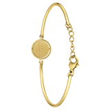 Stainless steel goldplated fantasiearmband munt voor dames