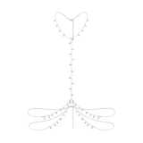  Silberfarbene Bijoux-Bodychain mit Sternchen