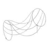 Stalen zilverkleurige bodychain voor dames
