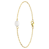 Armband aus Edelstahl, vergoldet, mit Rosenquarz