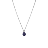Stainless steel ketting met saffier voor dames