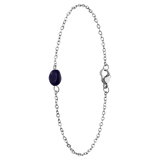 Stainless steel armband met lapiz lazuli