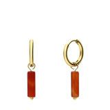 Vergoldete Edelstahlohrringe mit rotem Onyx