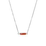 Halskette aus Edelstahl mit roten Onyx