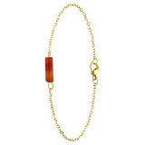 Armband aus Edelstahl, vergoldet, mit rotem Onyx