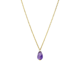 Stainless steel goldplated ketting met hanger met amethyst voor dames