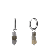 Stainless steel oorringen met glitter steen voor dames