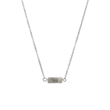 Halskette aus Edelstahl mit Glitzerstein