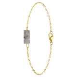 Armband aus Edelstahl, vergoldet, mit Glitzerstein