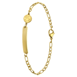 Stainless steel goldplated plaatarmband met voetbal