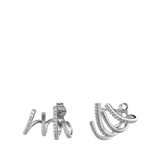4in1 Ohrringe Zirkonia, 925 Silber