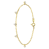 Zilveren goldplated bedelarmband met zirkonia voor dames