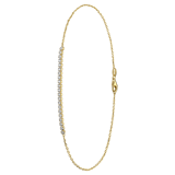 Zilveren goldpalted enkelband met zirkonia
