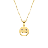 Stainless steel goldplated ketting met hanger met zirkonia voor dames