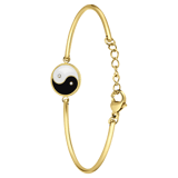 Armband aus Edelstahl, vergoldet, mit Yin- und Yang-Symbol