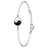 Stainless steel armband met ying yang