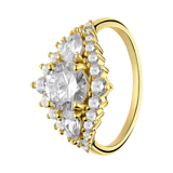 Ring aus 925er Silber, vergoldet, Zirkonia